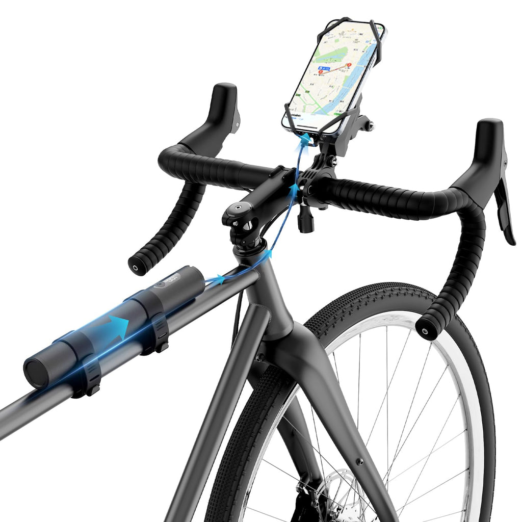 Redcomets USB Rechargeable Bike Handlebar Extender7.8in Bicycle Handlebar Extension and a Built-in 10000mAh Bike Phone Charger Support 22.5W PD Fast charge