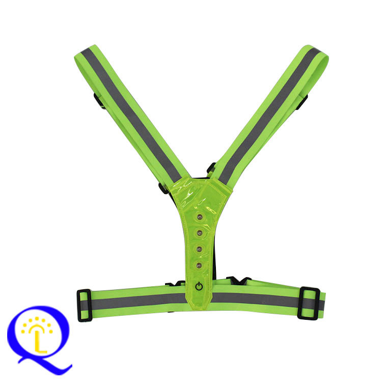 Elastic V-Shaped Reflective Vest with 4 LED Lights