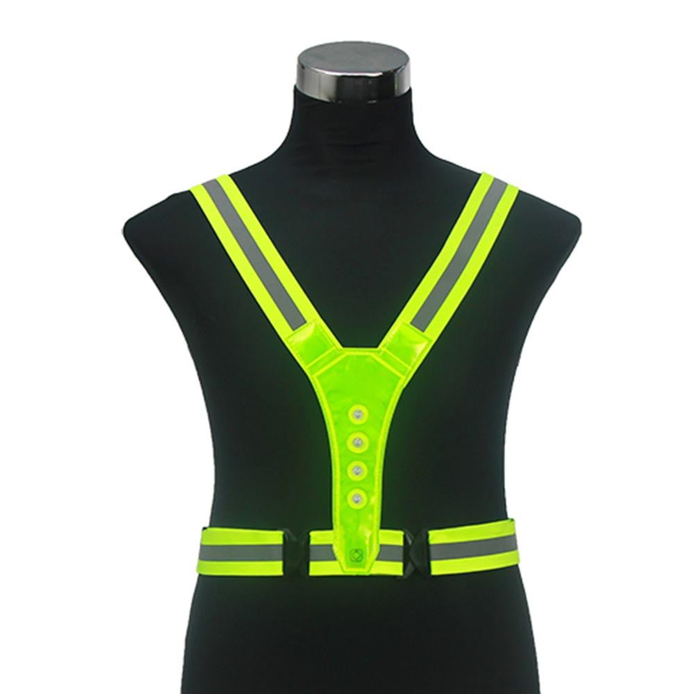 Elastic V-Shaped Reflective Vest with 4 LED Lights